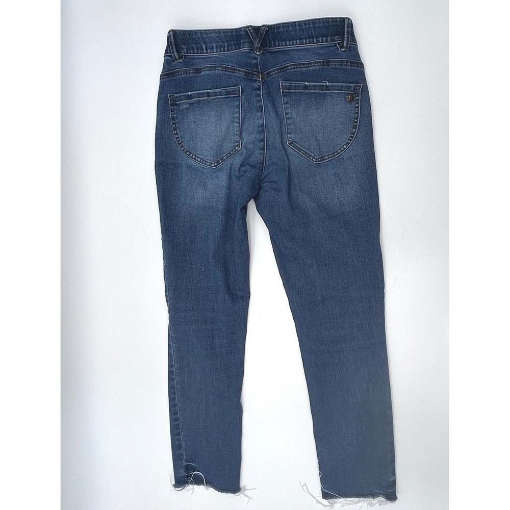 Democracy Ab Solution Skinny Crop Jeans Size 4 Distressed Raw Hem Sculpting - Picture 3 of 8